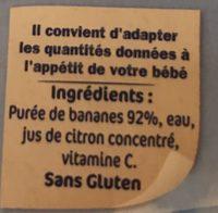 Compote Banane Naturnes Nestl 2 X 115G + Ingredients