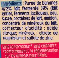 Ptit Brass Laitage Banane Ingredients