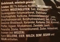 Nudeln - Nudel Snack Curry Ingredients