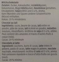 Chocolat Au Lait Ingredients