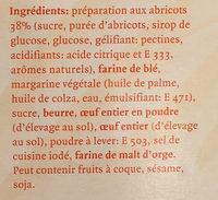 Tourte  L'Abricot Ingredients