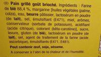 Le Pain Grill Got Brioch Ingredients