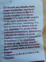 Cookie De Lu Fruits Rouges Noisette Ingredients