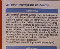 Lait Infantile 1 Age Ingredients