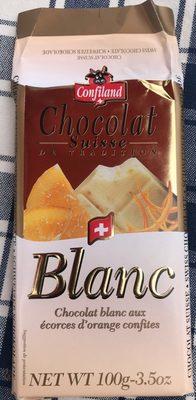 Chocolat Blanc Aux Corces D'orange Confites