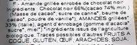 Amande Bio Chocolat Noir Ingredients