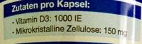 Vitamin D3 1000 IE Ingredients