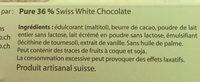 Swiss Chocolate Ingredients