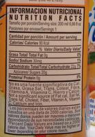 Hit Frutas Tropicales Nutrition Label