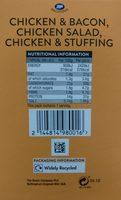 Chicken & Bacon, Chicken Salad, Chicken & Stuffing Nutrition Label