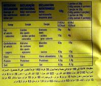 Wafer Chocolate Nutrition Label