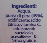Hero Light Senza Zuccheri Aggiunti PERA Ingredients