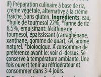 Organic Rice Cuisine 330ML Ingredients