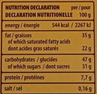 Gran Pasticceria Dark Hazelnut Biscuits Nutrition Label
