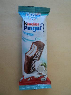 Kinder Pingu Prajitura Cu Umplutura De Lapte Si Nuca De Cocos Trasa In Ciocolata