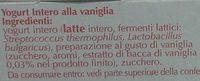 Yogurt Intero Vaniglia Cremoso Ingredients
