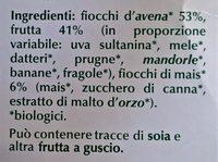 Coop Muesli Bio Frutta G 375 Ingredients