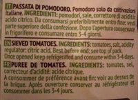Valfrutta Passata Tomato Puree Ingredients