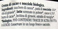 Rigoni Nocciolata Crema Di Cacao E Nocciole Prodotto Biologico Ingredients