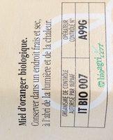 Mielbio D'Oranger Ingredients