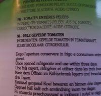 Tamates Italiennes Peles Ingredients