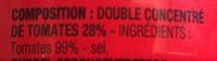 Double Concentr De Tomate Ingredients