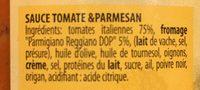 Sauce Parmesant 680GR Ingredients