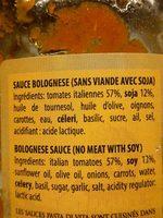 Sauce Bolognese 680GR Ingredients