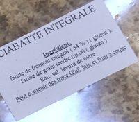 Ciabatte Integrali Ingredients