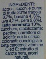 Plus Fragola Banana Ingredients