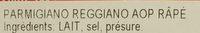 Parmiggiano Reggiano D.O.P. Ingredients