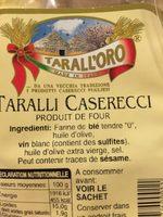Taralli Caserecci Ingredients