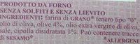 Taralli Olive E Cipolla Ingredients