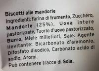 Belli Cantuccini Alla Mandorla Ingredients