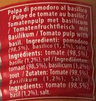 Pulpes De Tomate Au Basilic Ingredients