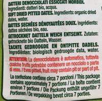 Datiles Sin Hueso Noberasco Ingredients