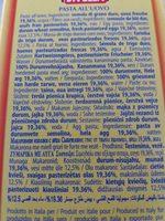 Lasagne Alluovo Ingredients