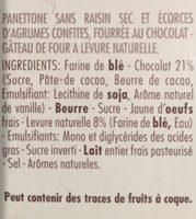 Panettone Il Cioccolotto Ingredients