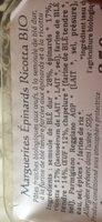 Marguerites Epinards Ricotta BIO Ingredients