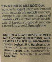 Yogurt Intero Alla Nocciola Ingredients