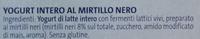 Yogurt Al Mirtillo Nero Ingredients
