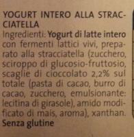 Yogurt Alla Straciatella Ingredients