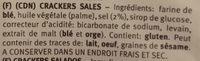 Crackers Sales Ingredients