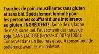 Tartine Croustillante Sans Gluten Ingredients