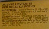 Lievito Per Dolci Ingredients