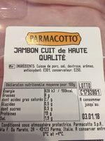 100G Jambon Cuit Parmacotto Ingredients