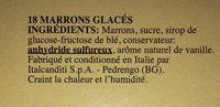 18 Marrons Glacs Ingredients