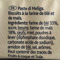 Paste Di Meliga Ingredients