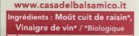 Aceto Balsamico Ingredients