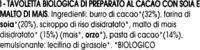 Tavoletta Biologica Di Cioccolato Con Soja &quot;La Finestra Sul Cielo&quot; Ingredients